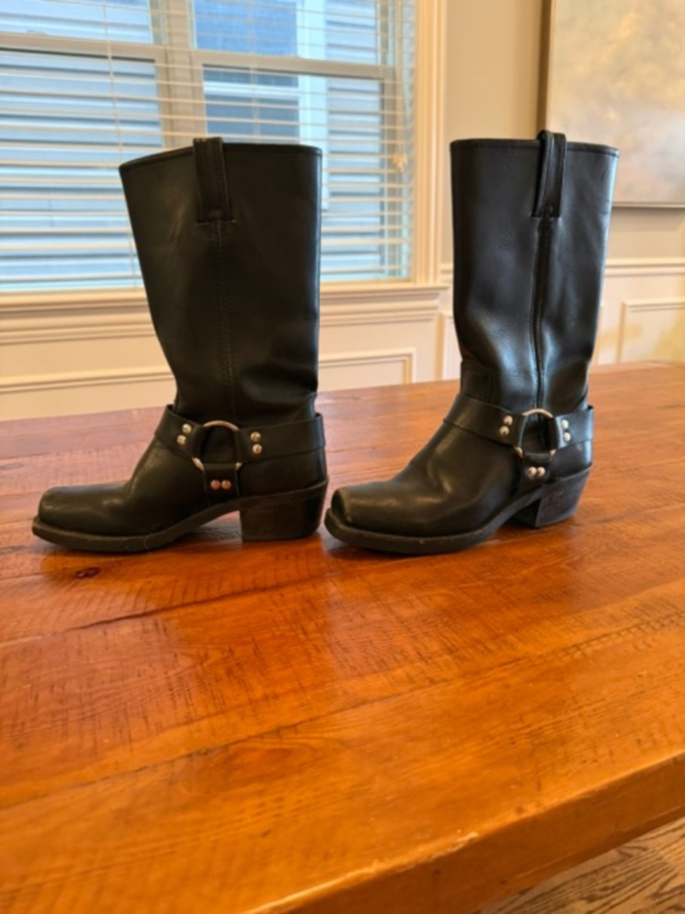 Frye Black Harness 12R Moto Boots Size 7